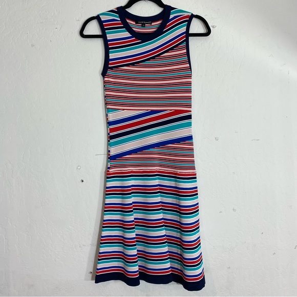 Nanette Lepore Enchanting dress stripe multi colored knit jersey dress - Picture 1 of 7